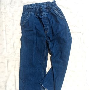 Aero cropped straight jeans with elastic waist